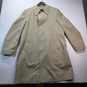 Vintage London Fog Men's Maincoats Tan Raincoat w/ Zip-Out Liner 40 Long
